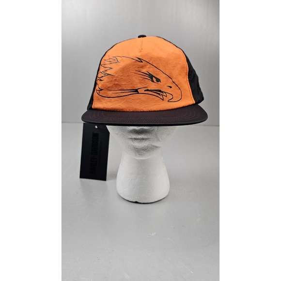 Harley-Davidson Hat Mens Screamin' Eagle Snapback Black‎ Orange 97605-24VM NWT - Picture 1 of 6